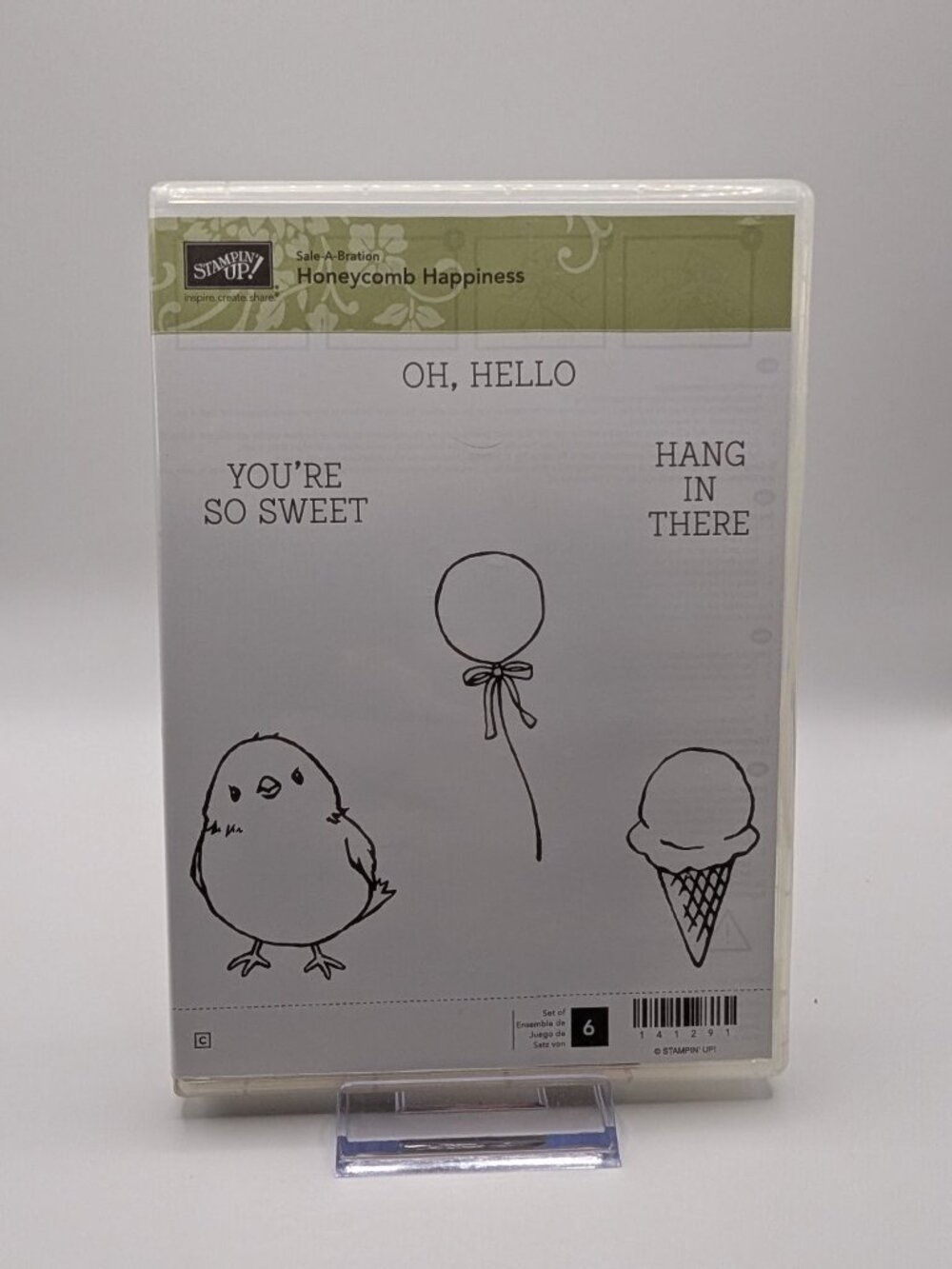 Stampin' Up! "Honeycomb Happiness" Cling Stamp Set Animals Sentiments
